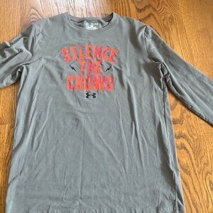 Under Armour Gray and Red Long Sleeve Tee